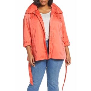 Halogen Lightweight Jacket Belted Waist Coral 2X